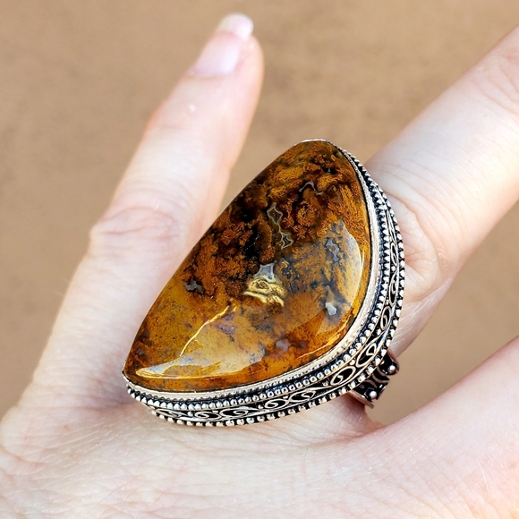 New Seam Agate 925 Silver Ring. - Picture 5 of 16